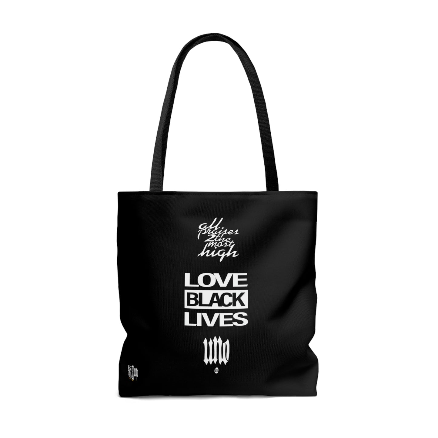 UNO LOVEBLACKLIVES LOVE'NMINI AOP Tote Bag