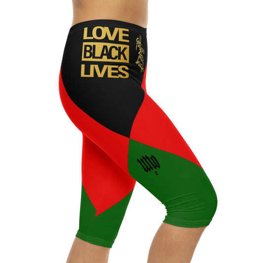 UNO LOVEBLACKLIVES Women’s Capri Leggings (AOP)