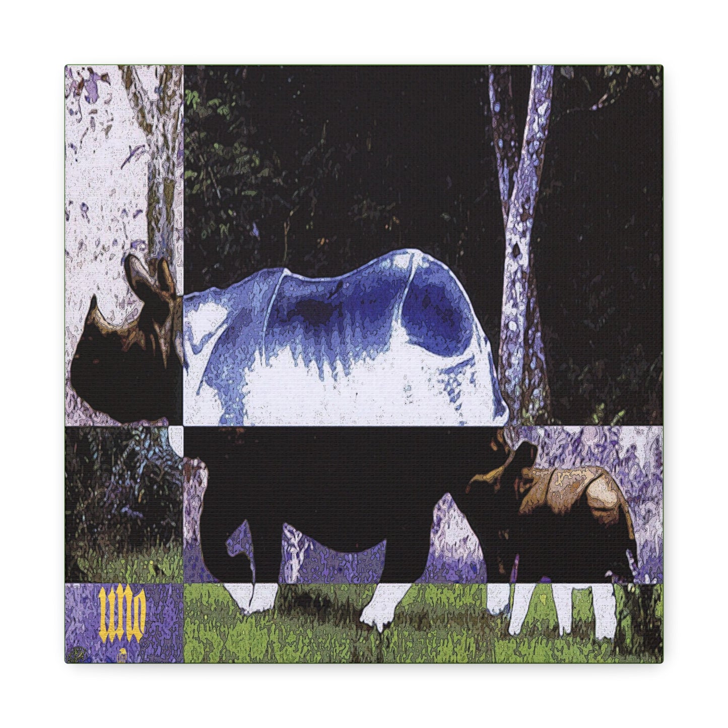 UNO STOPKILL'N RHINOBABYMAMA 12, 20, 24, & 36" Square Canvas Gallery Wraps