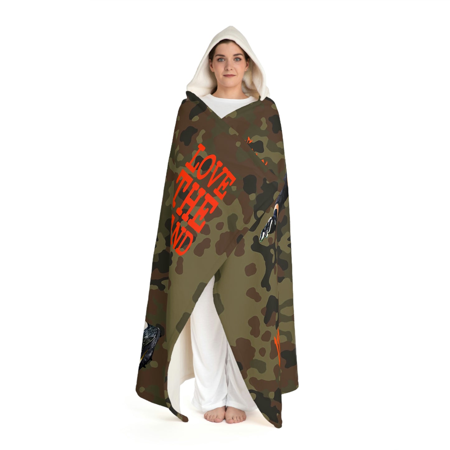 UNO LOVETHELAND Hooded Sherpa Fleece Blanket Camo Collection