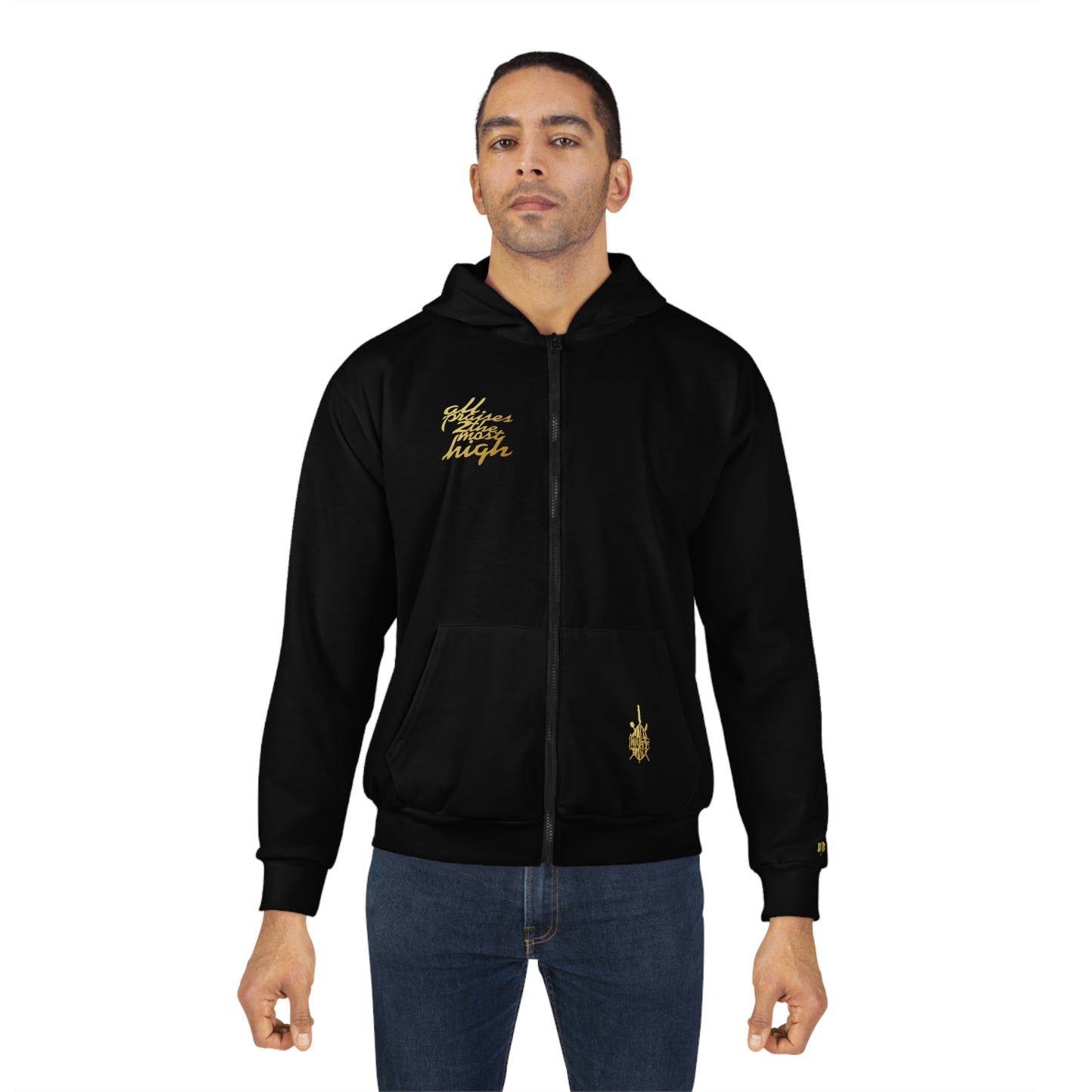 UNO ALLPRAISES FEAR IS FAITH UPSIDE DOWN AOP Unisex Zip Hoodie