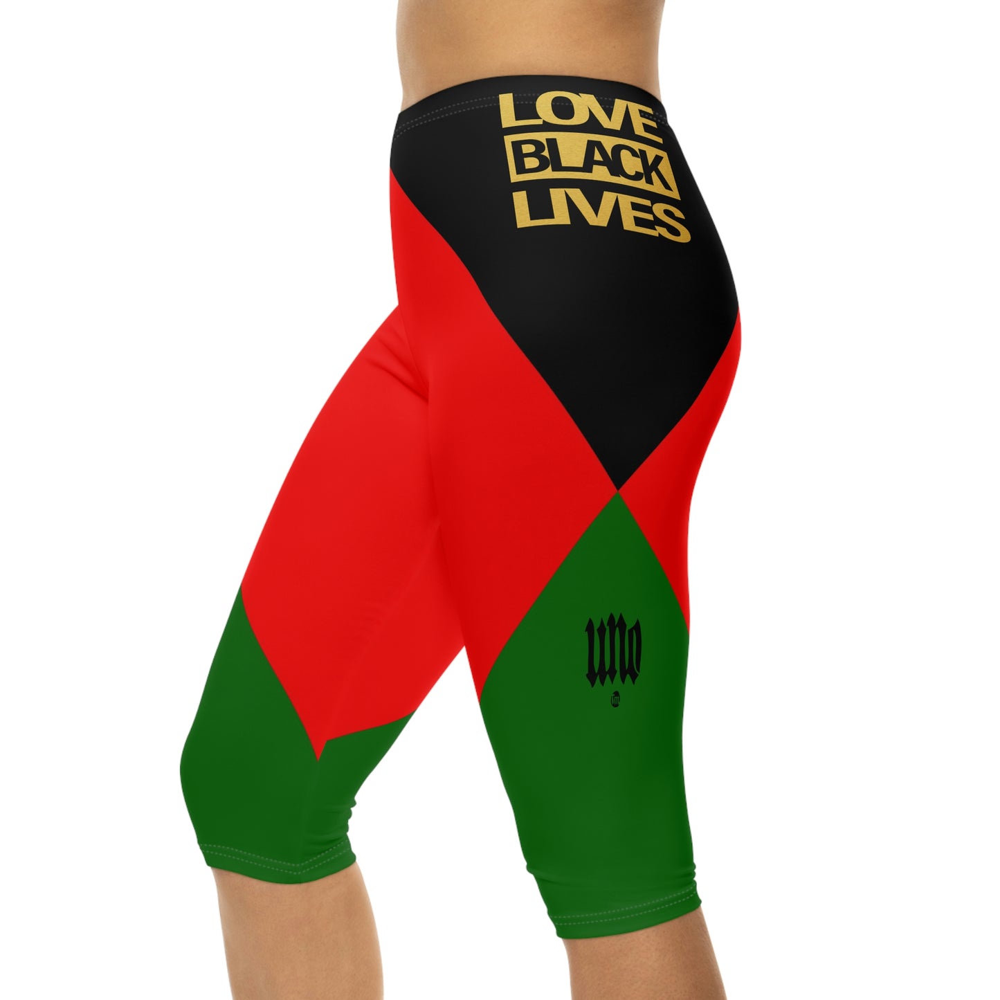 UNO LOVEBLACKLIVES Women’s Capri Leggings (AOP)