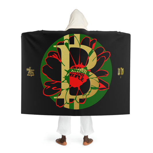 UNOBTCPOWERFLOWER Hooded Sherpa Fleece Blanket
