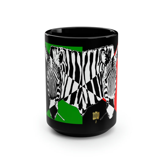 UNO STOPKILL'N ZEBRALOVE Black Mug, 15oz
