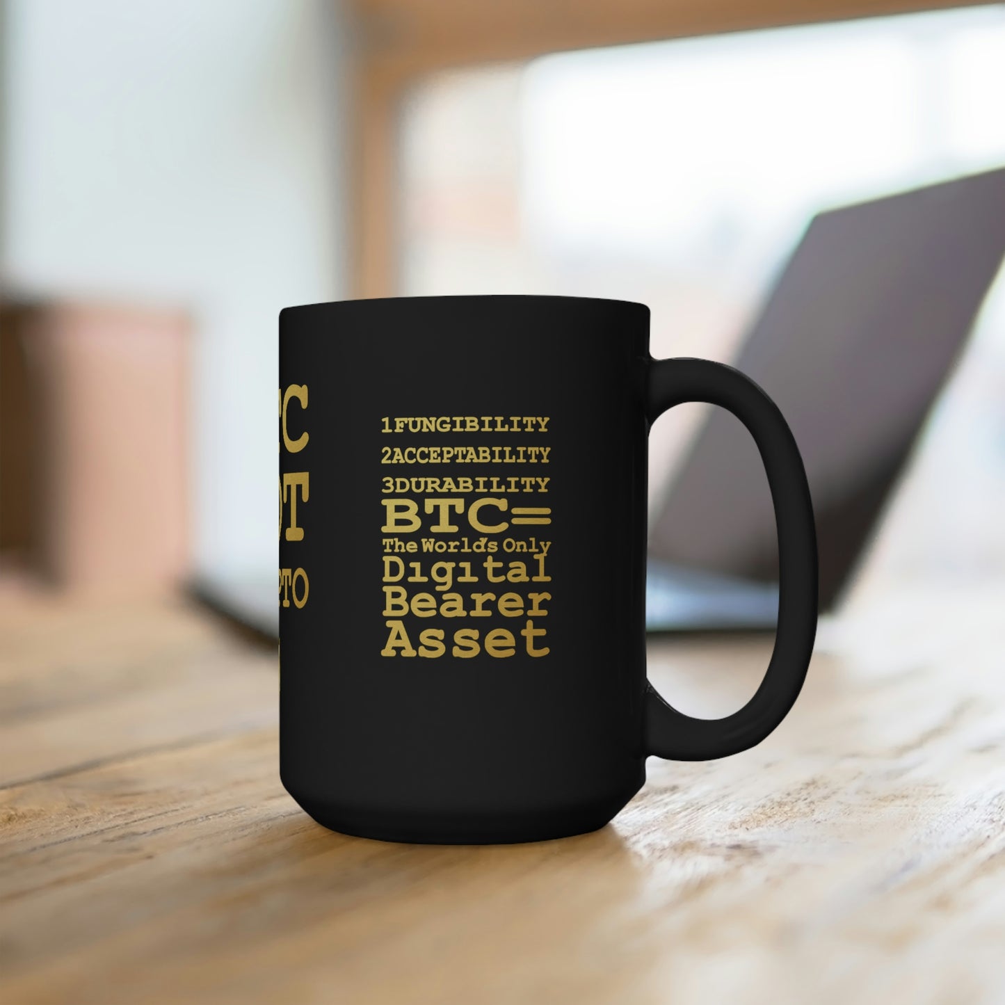 UNOBTC 6 Characteristics of Money Numbers 1,2 and 3 Black Mug 15oz