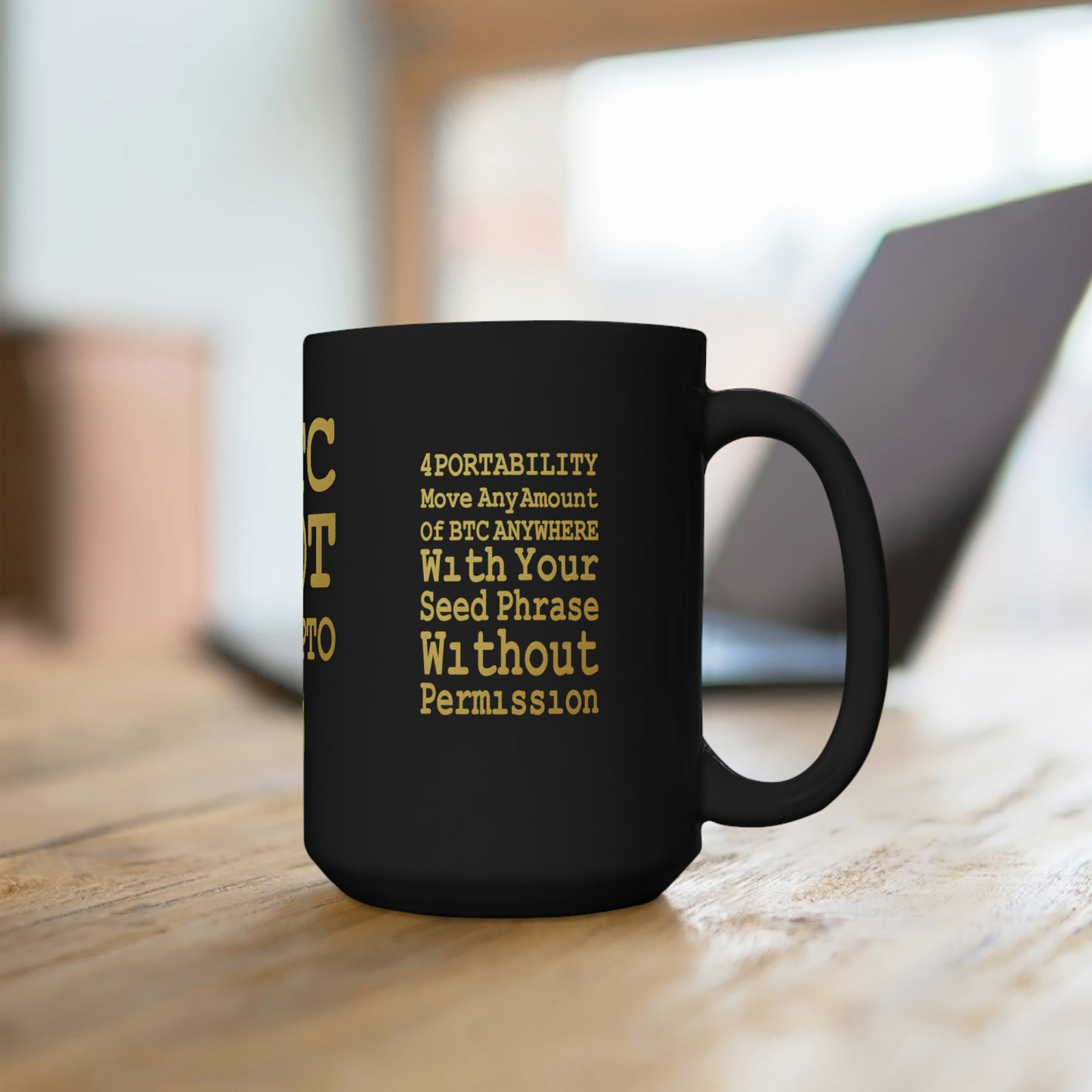 UNOBTC 6 Characteristics of Money Number 4 Black Mug 15oz