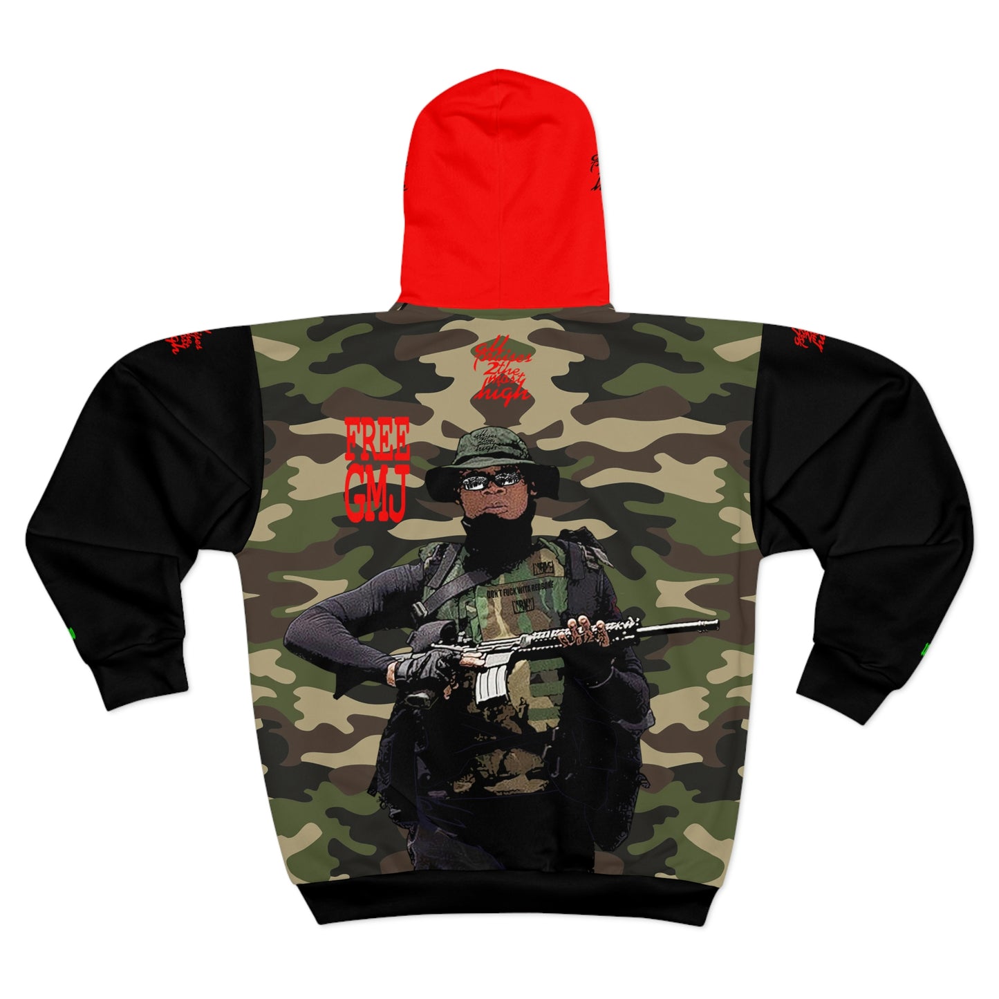 UNO 2THEREPUBLIC FREEGMJ AOP Unisex Zip Hoodie Camo Collection