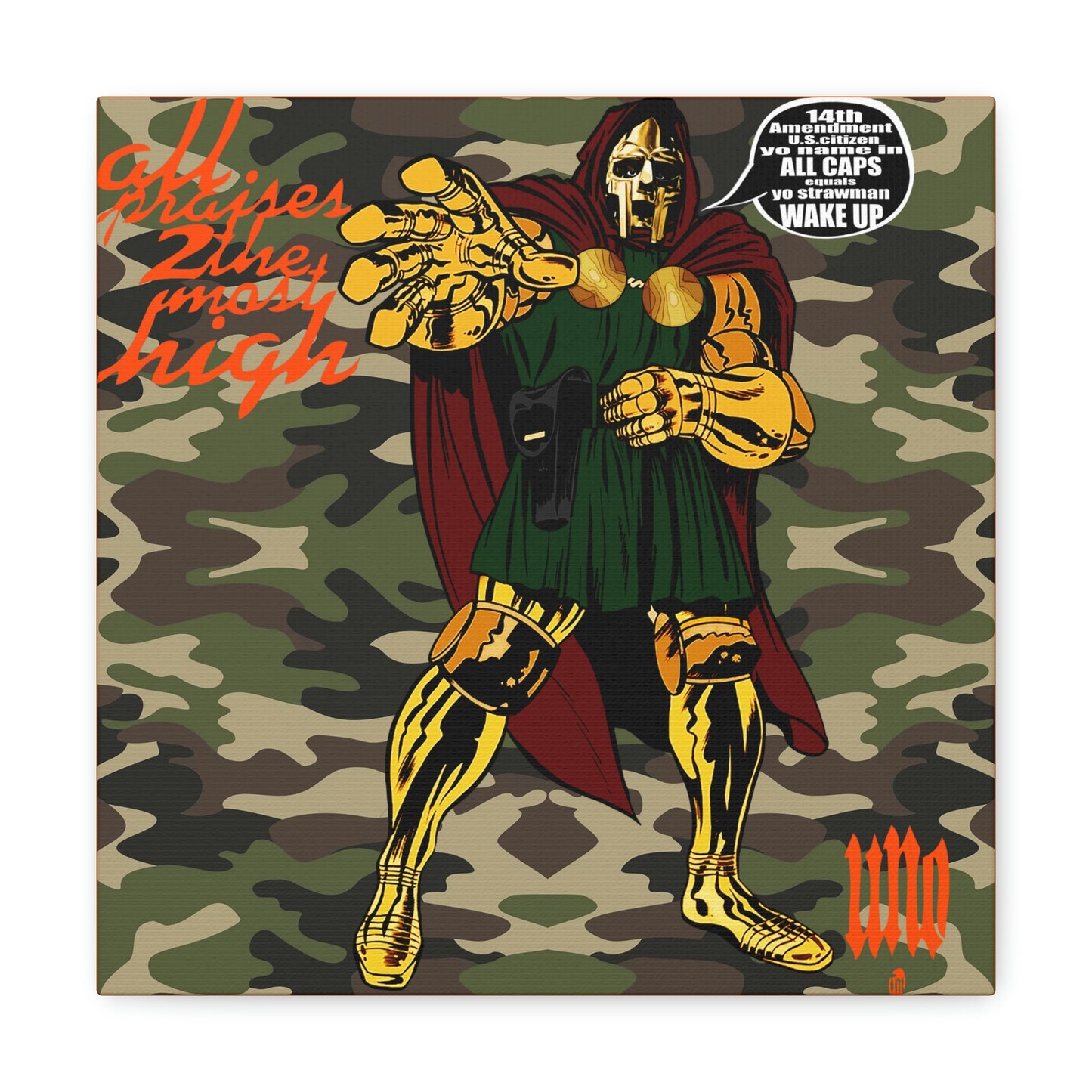 UNO 2THEREPUBLIC MFDOOMALLCAPS 12, 20, 24, & 36" Square Canvas Gallery Wraps Camo Collection